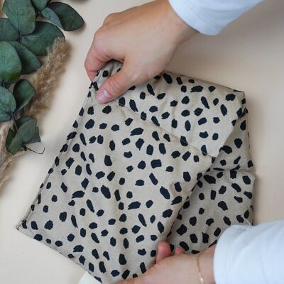 Cotton heat pad filled with organic spelt - Dots Coffee