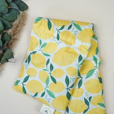 Cotton heat pad filled with organic spelt - Lemons