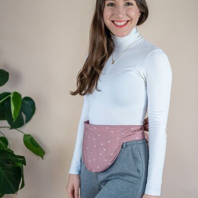 Tie-on grain pillow - Bellywrap Heart Pink