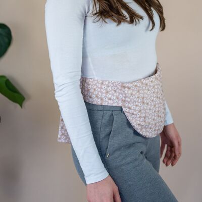 Belly wrap with organic spelt to warm you up Flowers Boho Beige