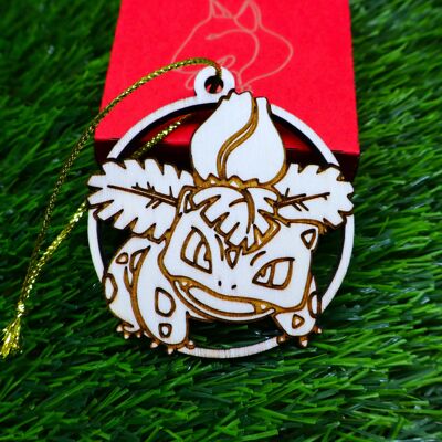 Wooden Engraved Pokémon Christmas Ornaments - Ivysaur