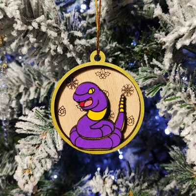 Adornos navideños de Pokémon de madera de colores - Ekans