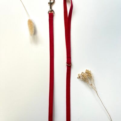 Laisse Chat et Chaton Velours Rouge