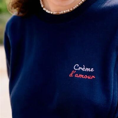 Sudadera "Crème d'Amour" para el embarazo y la lactancia (azul marino)