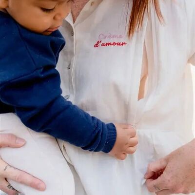 Blusa de maternidad y lactancia "Crème d'Amour" (crema)