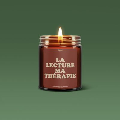 LITERARY MESSAGES CANDLE "READING IS MY THERAPY"