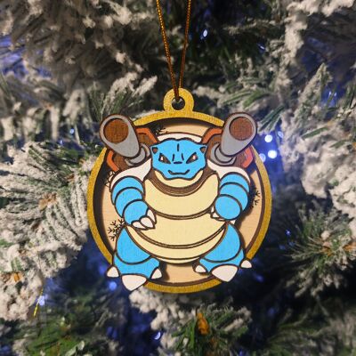 Adornos navideños de madera de Pokémon de colores - Blastoise