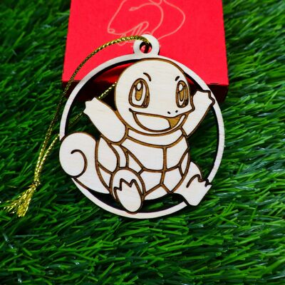 Adornos navideños de Pokémon de madera grabados - Squirtle