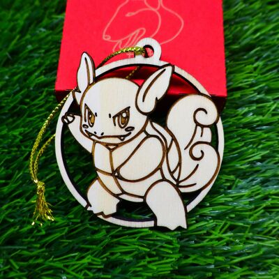 Adornos navideños de Pokémon de madera grabados - Wartortle