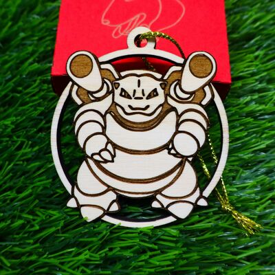 Adornos navideños de Pokémon de madera grabados - Blastoise