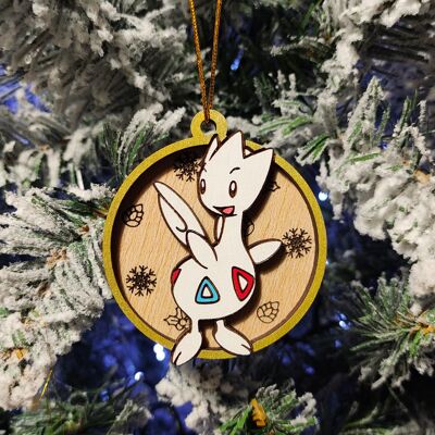 Wooden Colorful Pokémon Christmas Ornaments - Togetic