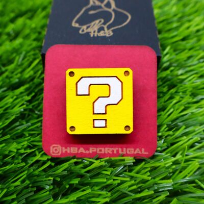 Colorful Super Mario Inspired Wooden Pin, Mystery Box, Geek Retro Gamer Badge