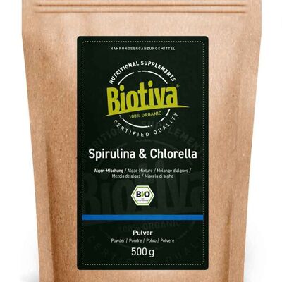 Chlorella & Spirulina Pulver Mischung Bio - 500g