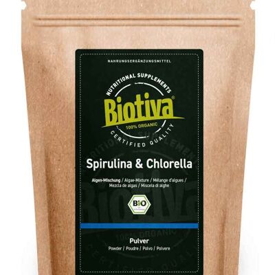Chlorella & Spirulina Pulver Mischung Bio - 100g