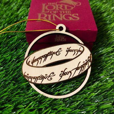 Wooden Lord of the Rings Christmas Ornament - One Ring - Tolkien LOTR Housewarming