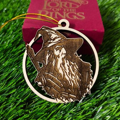 Wooden Lord of the Rings Christmas Ornament - Gandalf - Tolkien LOTR Housewarming
