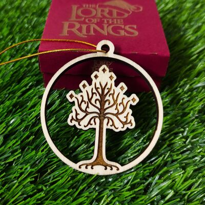 Wooden Lord of the Rings Christmas Ornament - Gondor Tree - Tolkien LOTR Housewarming