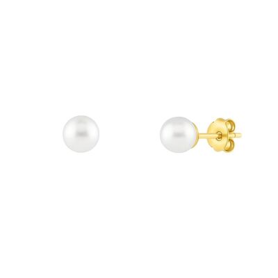 Boucles d'oreilles à tige en or massif 9 carats avec perles d'eau douce