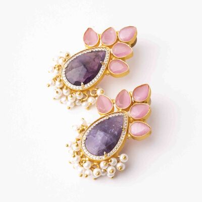 Boucles d'oreilles Ezio Zc Ed. Limité violet et rose