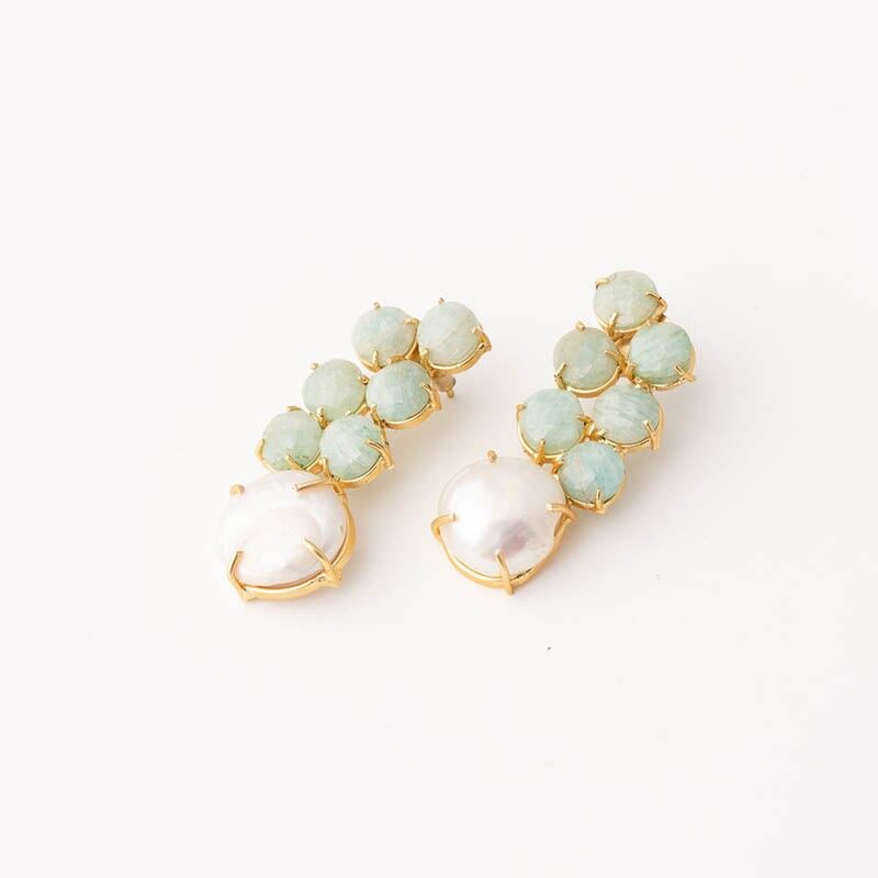 Orecchini Naima Ed. Amazzonite e Perla limitate