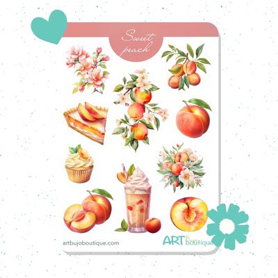 Sweet Peach Sticker Sheet