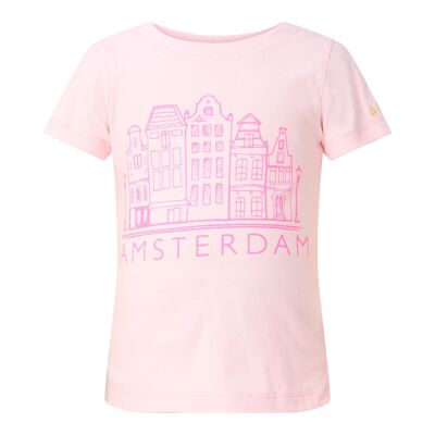 Maglietta Amsterdam Houses - Rosa cipria