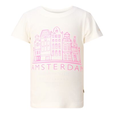 T-shirt Amsterdam Houses - Blanc plume