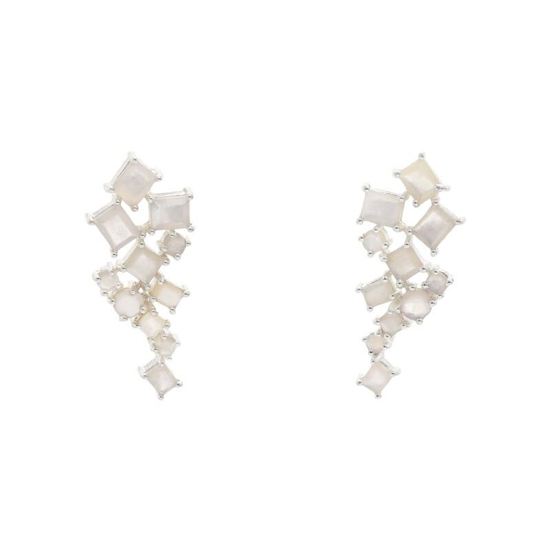 Orecchini in madreperla bianca argento Mysore