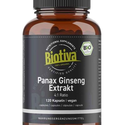 Ginseng hochdosiert Extrakt Bio (120 Kapseln)