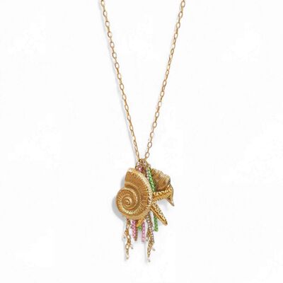 Donald – Dancing statement necklace, multi-chains & gold pendants