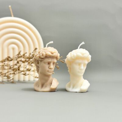 Statue Of David Bust Candle Roman Sculpture Gift - Rome Gift - Soy Candle