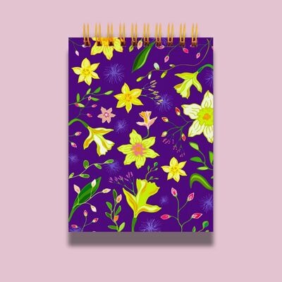 Carnet de poche à fleurs bleues