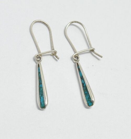 Boucles d'oreilles en turquoise et argent 925