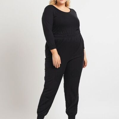 Pantalon bouffant noir grande taille (B119&NOIR)
