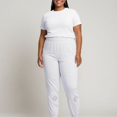 Plus size white baggy pants (B119&WHITE)