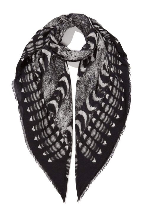 VASSILISA Scarf Monochrome Colour: Lemur Tails Print