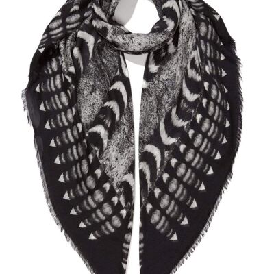 VASSILISA Scarf Monochrome Colour: Lemur Tails Print