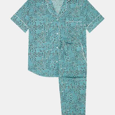 Green Dots Women's Short Sleeve Organic Cotton Pyjama Trouser Set