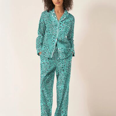 Green Dots Women's Long Sleeve Organic Cotton Pyjama Trouser Set