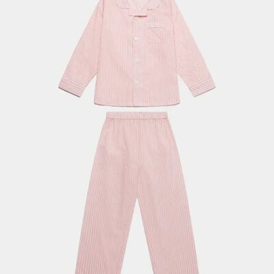 Pink & White Stripe Kid's Organic Cotton Pyjama Trouser Set
