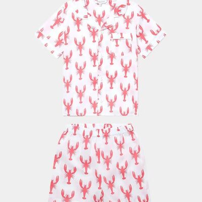 Conjunto de pijama corto de algodón orgánico para niños de Red Lobster