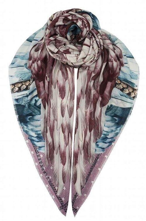 Wing Scarf Pink & Blue