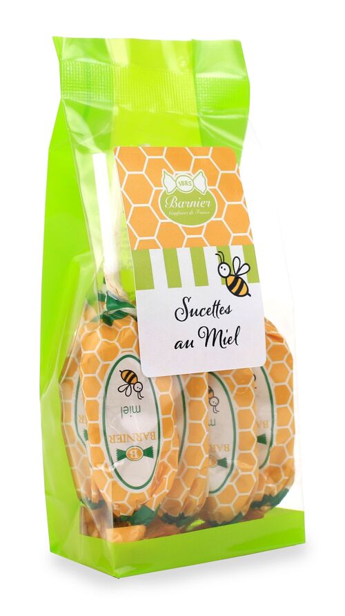 Sachet de 8 sucettes au Miel