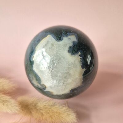Crystal Gemstone Ball Moss Agate Druzy sphere 50mm, 300g #C