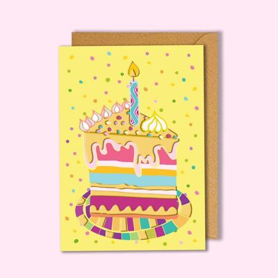 Colorful Birthday Gold Foil Postcard