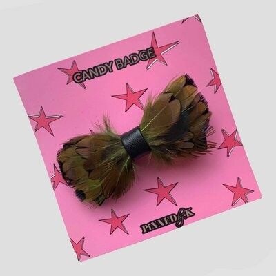 Limited bowtie feather army green