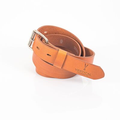 Ceinture cuir veritable camel taille 110