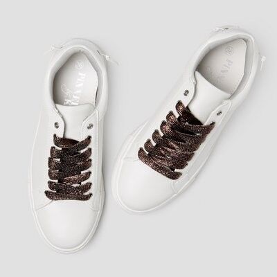 Shoe laces glitter brown