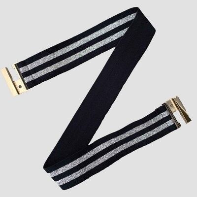 Belt Stripe Elastic Silver