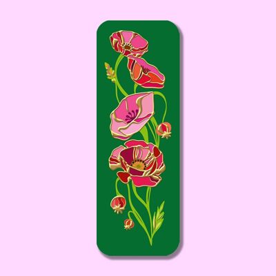 Poppies Gold Foil Bookmark